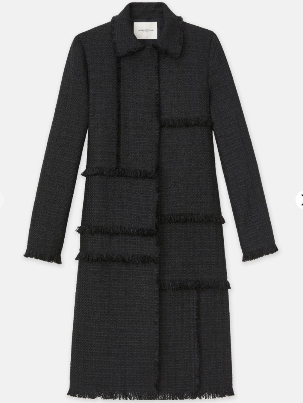 LAFAYETTE 148 NEW YORK Women's Bouclé Tweed Hand-Fringed Patchwork Coat - Med